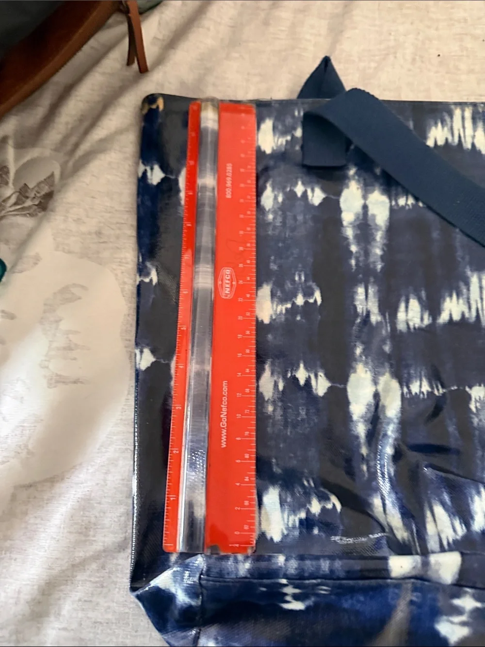Tie-Dye Navy Plastic Tote Bag - Unbranded